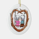 Senior Couple over Swing Keramisch Ornament (Rechts)