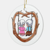Senior Couple over Swing Keramisch Ornament (Links)