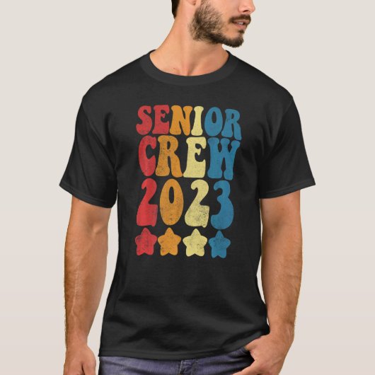 Senior Crew 2023 Afstuderen Reunion Retro T-shirt (Voorkant)