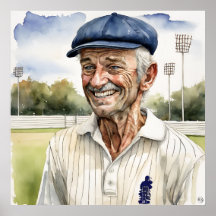 Senior Cricketer - Archief Cricket Print