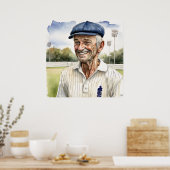Senior Cricketer - Archief Cricket Print (Keuken)