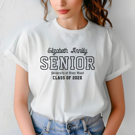 Senior Custom Year Script Graduate College  T-shirt