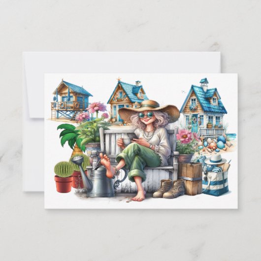  senior dame - Zie terug! Notitiekaartje (Voorkant)