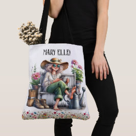  senior dame - Zie terug! Tote Bag