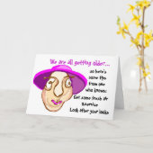 Senior damesverjaardagskaart kaart (Gele Bloem)