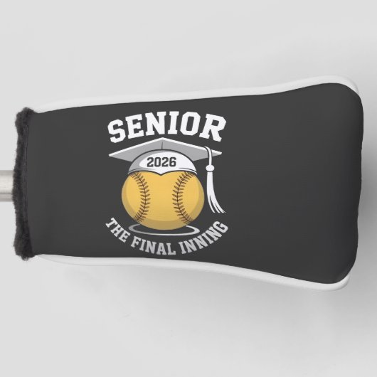 Senior De Laatste Inning 2026 Softbal Afstuderen Golfheadcover (Voorkant)