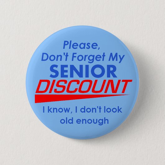 SENIOR DISCOUNT Button (Voorkant)
