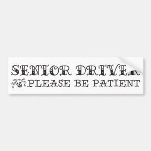 Senior Driver Tattoo Flash Art StyleBumper Sticker