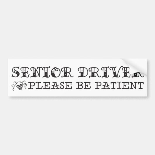 Senior Driver Tattoo Flash Art StyleBumper Sticker (Voorkant)