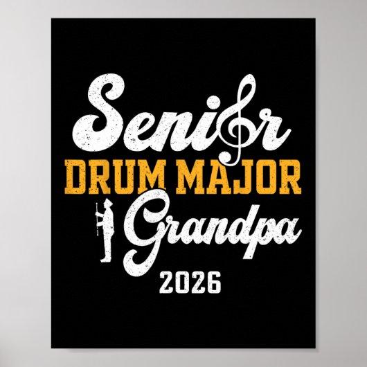 Senior Drum Major Opa 2026 Afstuderen Matching Poster (Voorkant)