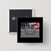 "Senior EOD" Herdenkingscadeau Vierkante Button 5,1 Cm (Voorkant /achterkant)