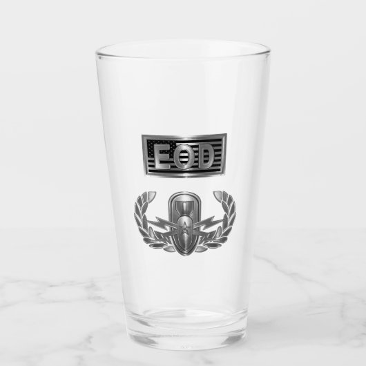 “Senior EOD” met aangepaste Amerikaanse vlag Glas (Voorkant)