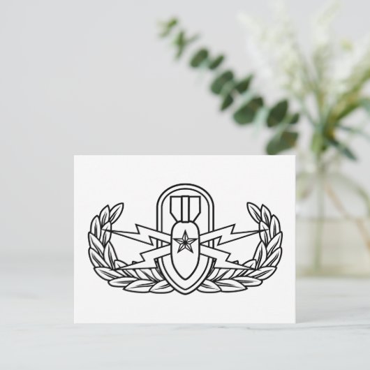 Senior EOD zwart Briefkaart (Staand voorkant)