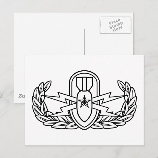 Senior EOD zwart Briefkaart (Voorkant / Achterkant)