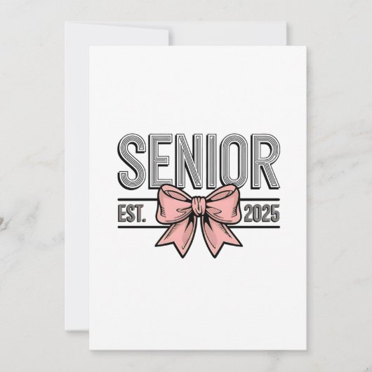 Senior Est 2025 Boog Coquette Afstuderen Kaart (Voorkant)