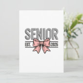 Senior Est 2025 Boog Coquette Afstuderen Kaart (Staand voorkant)