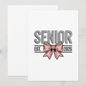 Senior Est 2025 Boog Coquette Afstuderen Kaart (Voorkant / Achterkant)