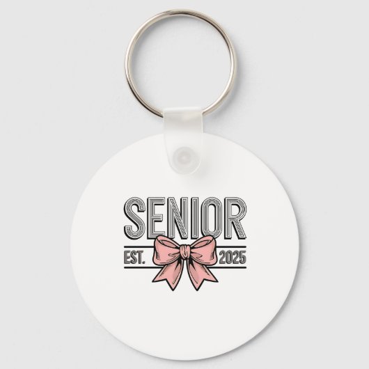 Senior Est 2025 Boog Coquette Afstuderen Sleutelhanger (Voorkant)