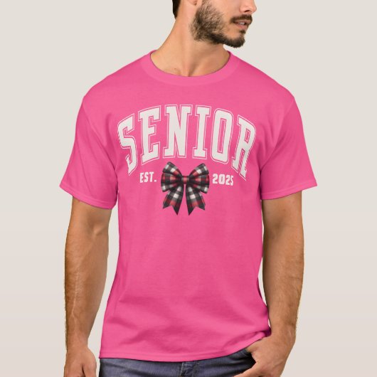 Senior Est 2025 Class of 2025 Plaid Senior 2025 fr T-shirt (Voorkant)