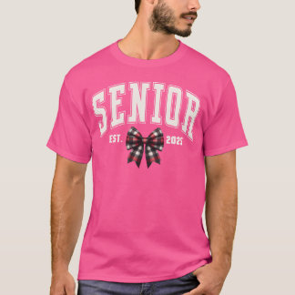 Senior Est 2025 Klas van 2025 geruite Senior 2025 T-shirt