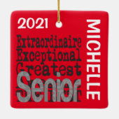 Senior Extraordinaire CUSTOM Keramisch Ornament (Achterkant)