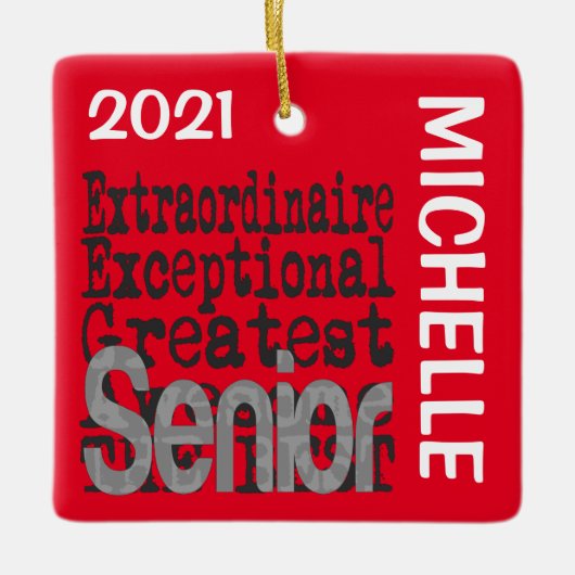 Senior Extraordinaire CUSTOM Keramisch Ornament (Voorkant)