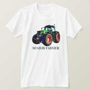 "Senior Farmer" en Green Tractor T-Shirt