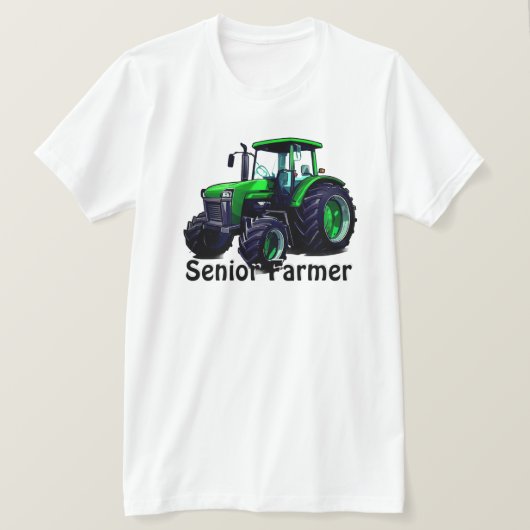 "Senior Farmer" en Green Tractor T-shirt (Design voorkant)