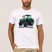 "Senior Farmer" en Green Tractor T-shirt (Voorkant)