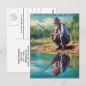 Senior Fisherman's Reflection Briefkaart (Voorkant / Achterkant)