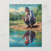 Senior Fisherman's Reflection Briefkaart (Voorkant)