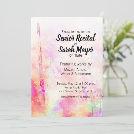 Senior fluit overweging kleurrijke Waterverf ontwe Kaart (Staand voorkant)