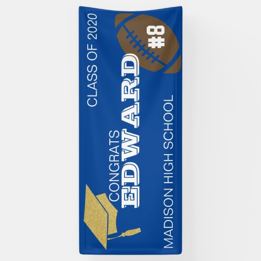 Senior Football Afstuderen Banner Sign (Verticaal)