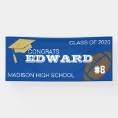 Senior Football Afstuderen Banner Sign (Horizontaal)