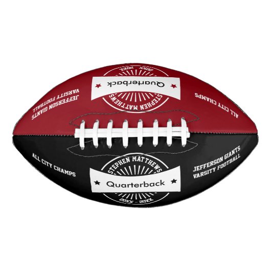 Senior Football Award Memento White Badge (Voorkant)