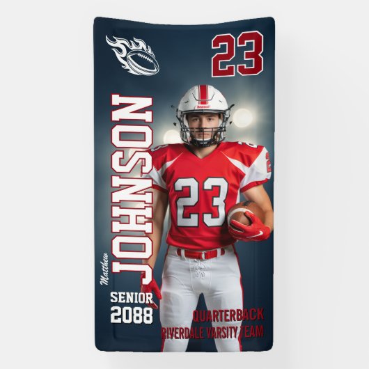 Senior Football Homecoming Game Sports Photo Spandoek (Verticaal)