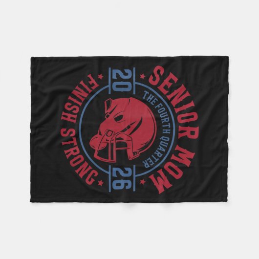 Senior Football Mom 2026 The Final Quarter  Fleece Deken (Voorkant (Horizontaal))