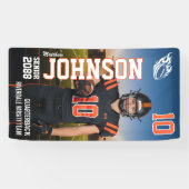 Senior Football MVP Player Sports Photo Display Spandoek (Horizontaal)