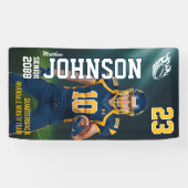 Senior Football MVP Player Sports Photo Vertical Spandoek (Horizontaal)