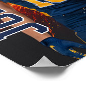 Senior Football Photo Fire Background Sports Poster (Hoek)