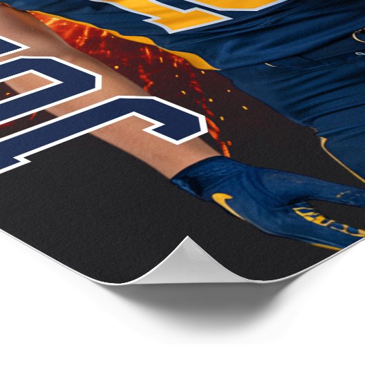 Senior Football Photo Fire Background Sports Poster (Hoek)