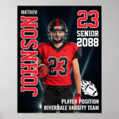 Senior Football Photo Light Background Sports Poster (Voorkant)