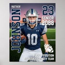 Senior Football Team Custom Photo Gift Sports Poster