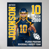 Senior Football Team Player Photo Gift Sports Poster (Voorkant)