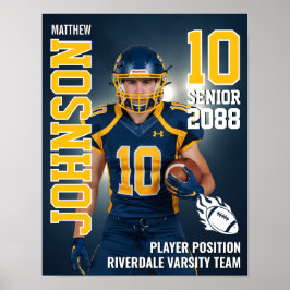 Senior Football Team Player Photo Gift Sports Poster