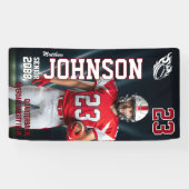 Senior Football Team Player Sports Photo Vertical Spandoek (Horizontaal)