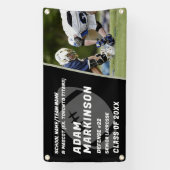 Senior Football Zwart-wit Outdoor Banner (Verticaal)