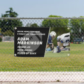 Senior Football Zwart-wit Outdoor Banner (Insitu)