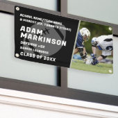 Senior Football Zwart-wit Outdoor Banner (Buitenkant Gebouw)