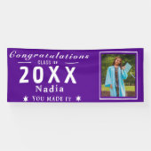 Senior Fotobanner - Gepersonaliseerd Afstudeerjaar Spandoek (Horizontaal)